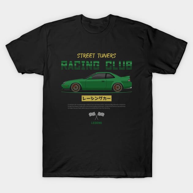 Tuner Green Prelude MK5 JDM T-Shirt by GoldenTuners